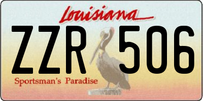 LA license plate ZZR506