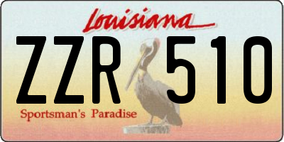 LA license plate ZZR510