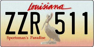 LA license plate ZZR511