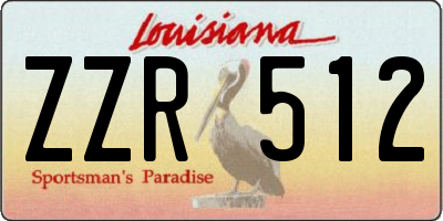 LA license plate ZZR512