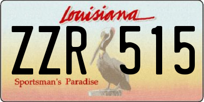 LA license plate ZZR515