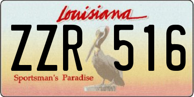 LA license plate ZZR516