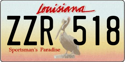 LA license plate ZZR518