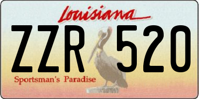 LA license plate ZZR520