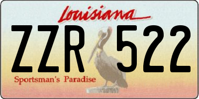 LA license plate ZZR522