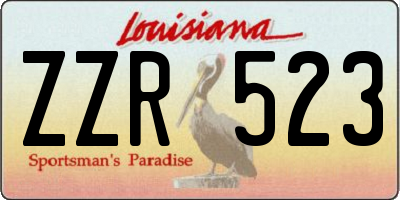 LA license plate ZZR523