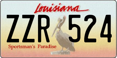 LA license plate ZZR524