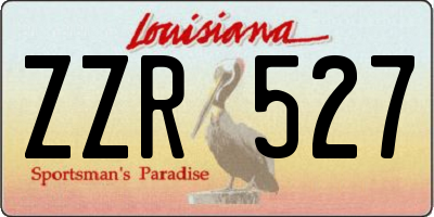 LA license plate ZZR527