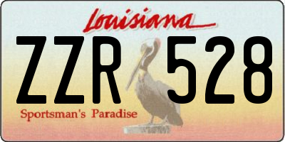 LA license plate ZZR528