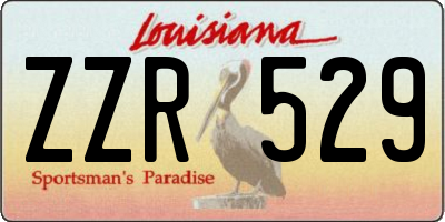 LA license plate ZZR529