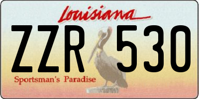 LA license plate ZZR530