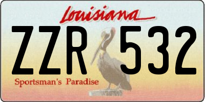 LA license plate ZZR532