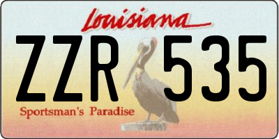 LA license plate ZZR535