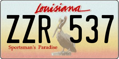 LA license plate ZZR537