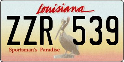 LA license plate ZZR539