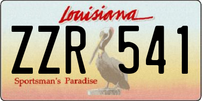 LA license plate ZZR541