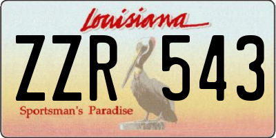 LA license plate ZZR543