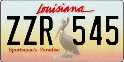 LA license plate ZZR545