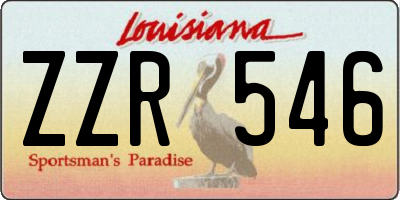LA license plate ZZR546