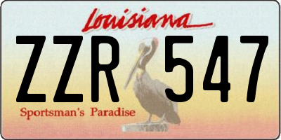 LA license plate ZZR547