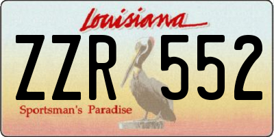 LA license plate ZZR552