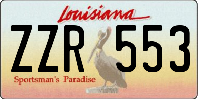 LA license plate ZZR553