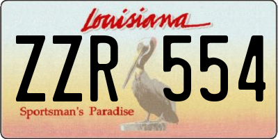 LA license plate ZZR554
