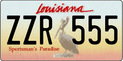 LA license plate ZZR555