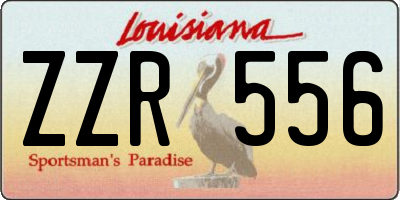 LA license plate ZZR556