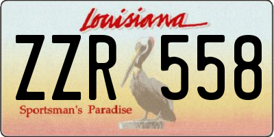 LA license plate ZZR558