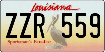 LA license plate ZZR559