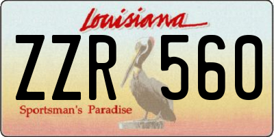 LA license plate ZZR560