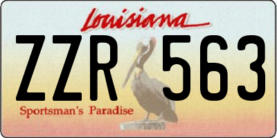 LA license plate ZZR563