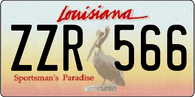 LA license plate ZZR566