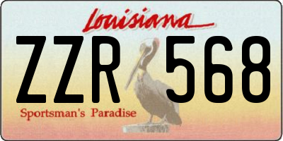 LA license plate ZZR568