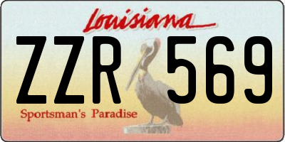 LA license plate ZZR569