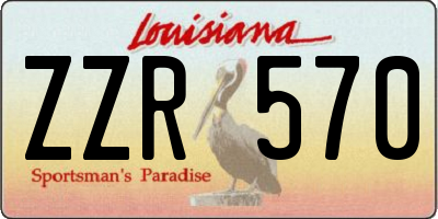 LA license plate ZZR570