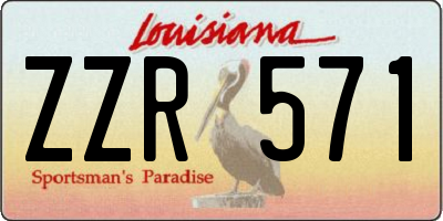 LA license plate ZZR571