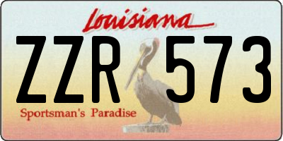 LA license plate ZZR573