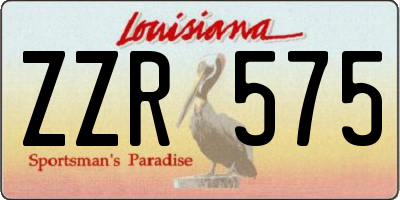 LA license plate ZZR575