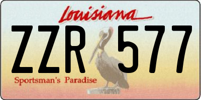 LA license plate ZZR577