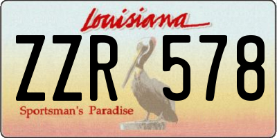 LA license plate ZZR578