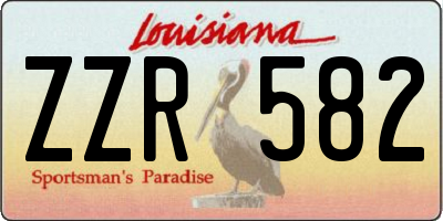 LA license plate ZZR582