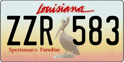 LA license plate ZZR583