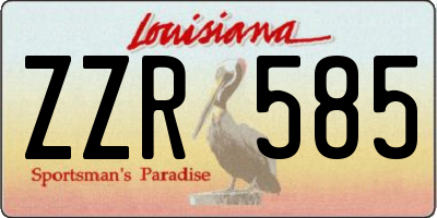 LA license plate ZZR585