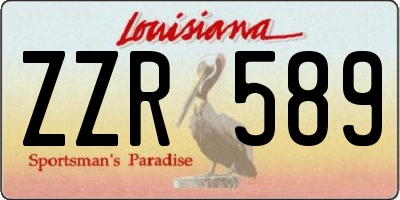 LA license plate ZZR589