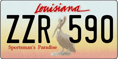 LA license plate ZZR590