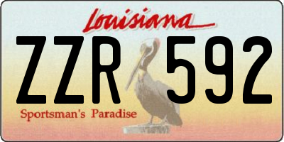 LA license plate ZZR592