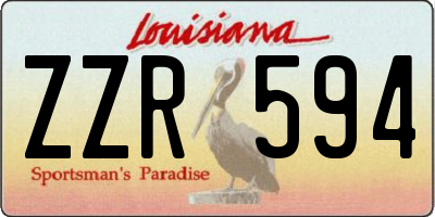 LA license plate ZZR594