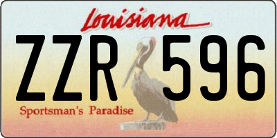 LA license plate ZZR596